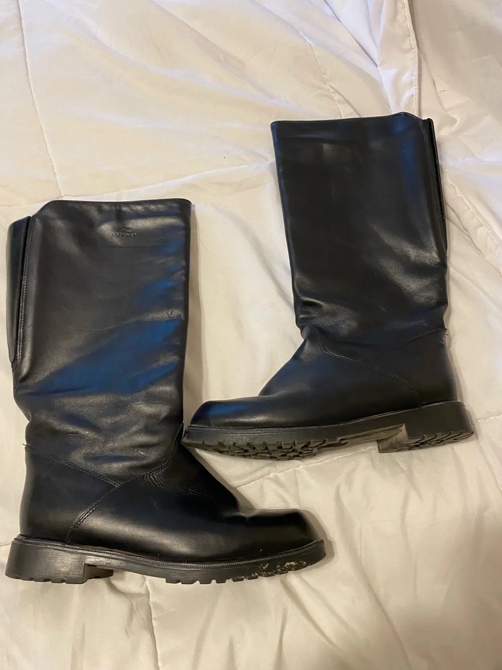 Black Leather Mid-Calf Boots